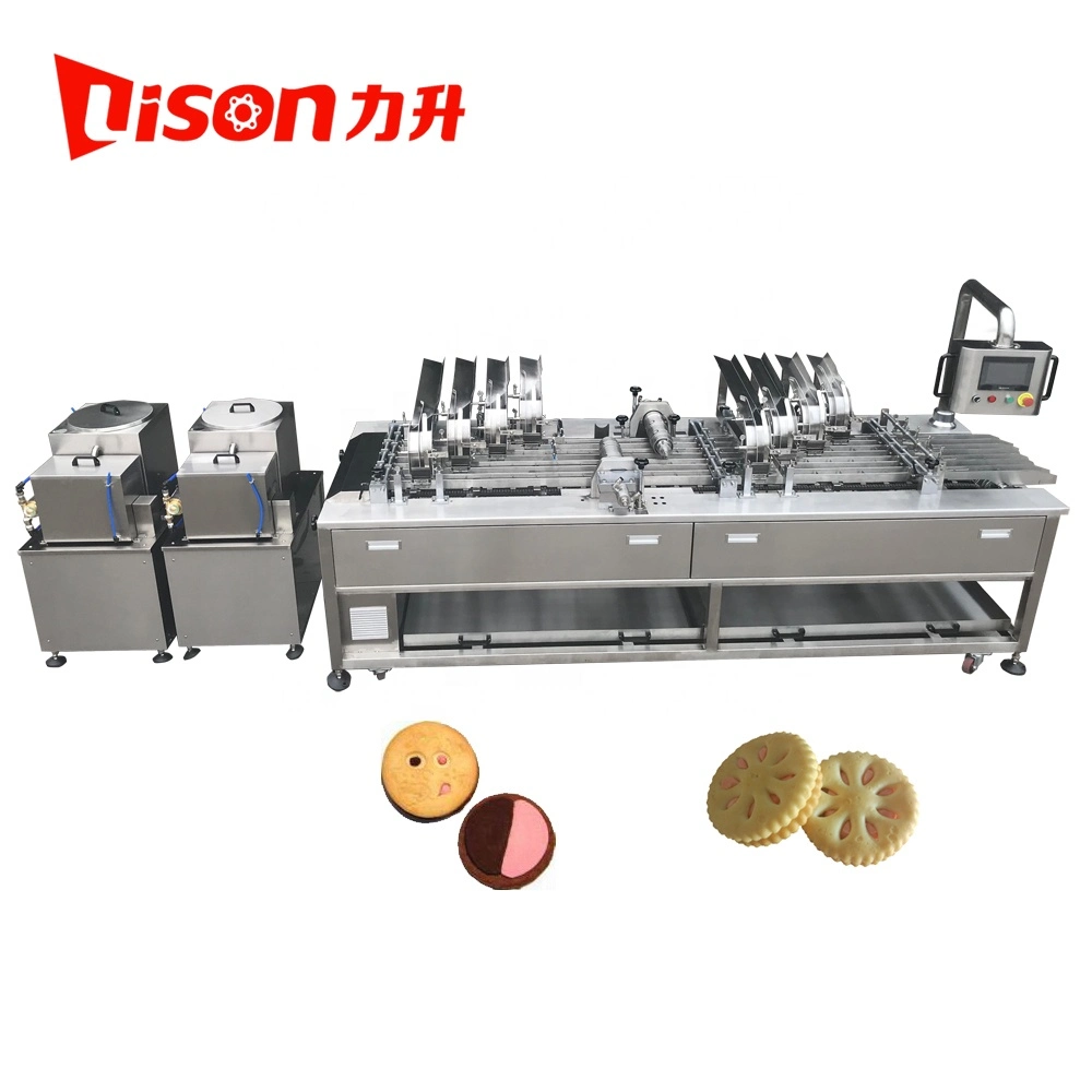 Efficiency High Speed Four Lanes Double Flavor Biscuit Sandwiching Machine Factory Price