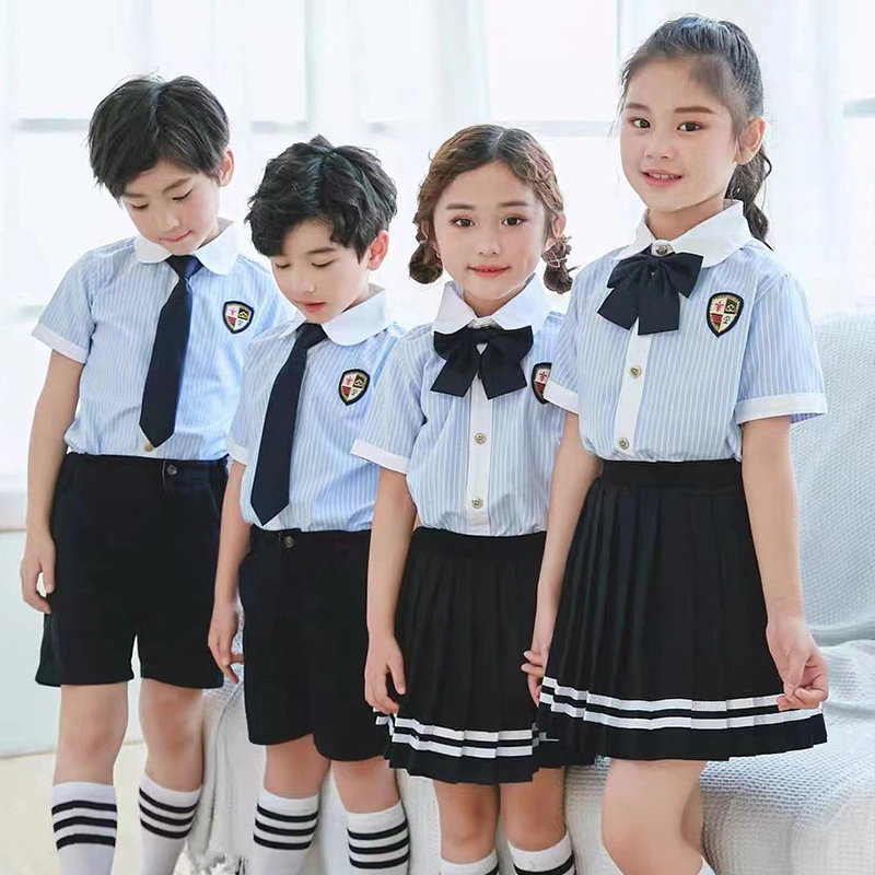 Factory Long Sleeve 100% Cotton Customized Kids Clothes Wear Academic School Attire