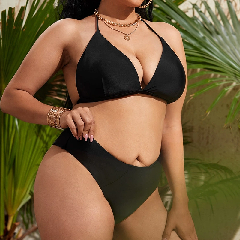 Nouveau bikini sans dos Uni couleurs pour femmes confortable pour femmes de grande taille Maillots de bain