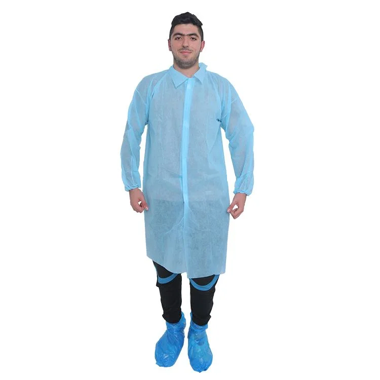 Wholesale Disposable PP Non-Woven Visit Gown Lab Coat with Two Pockets