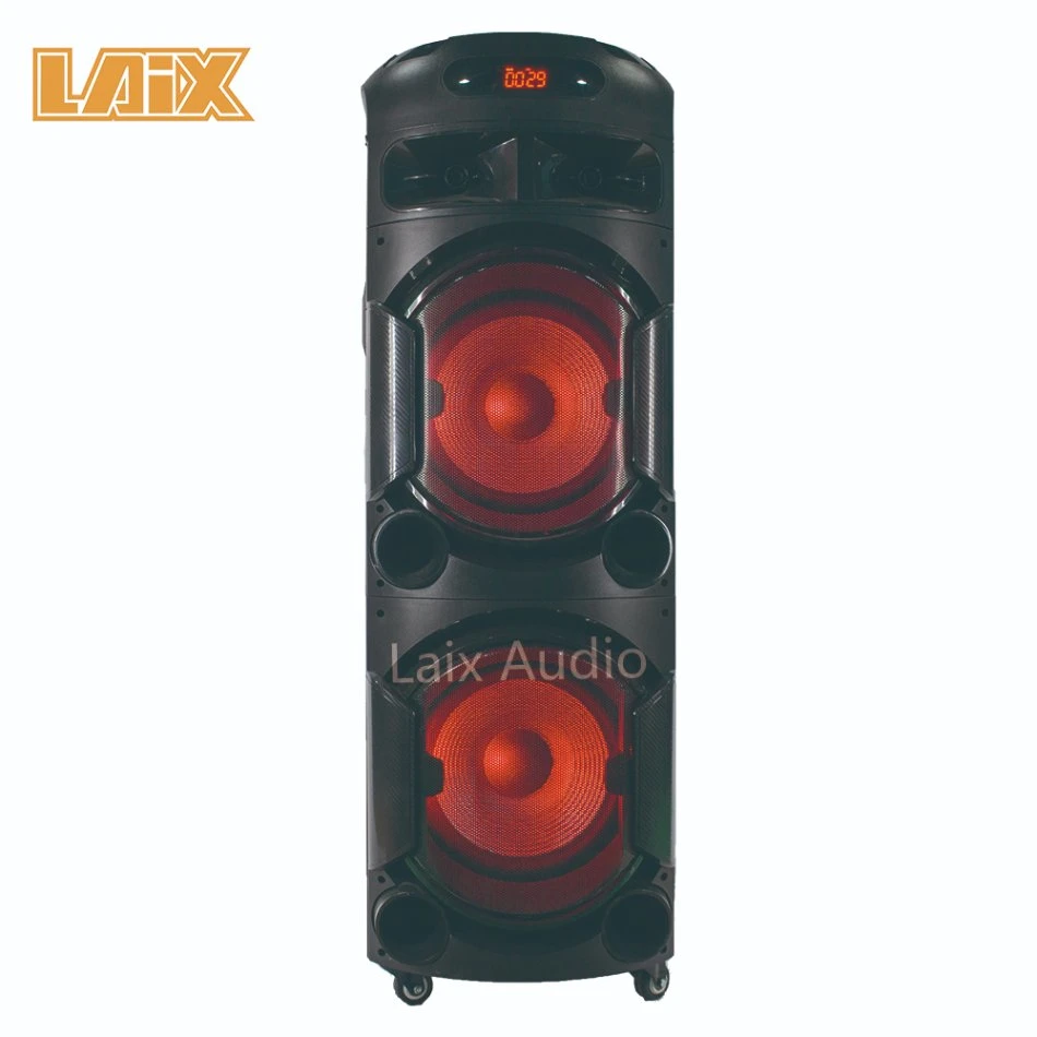 Dual 12 Inch Super Bass Party Boombox Outdoor 6 Hours Playing Time Smart LED Light/Bt/Tws/Hi-Fi Portable Speakers with DJ