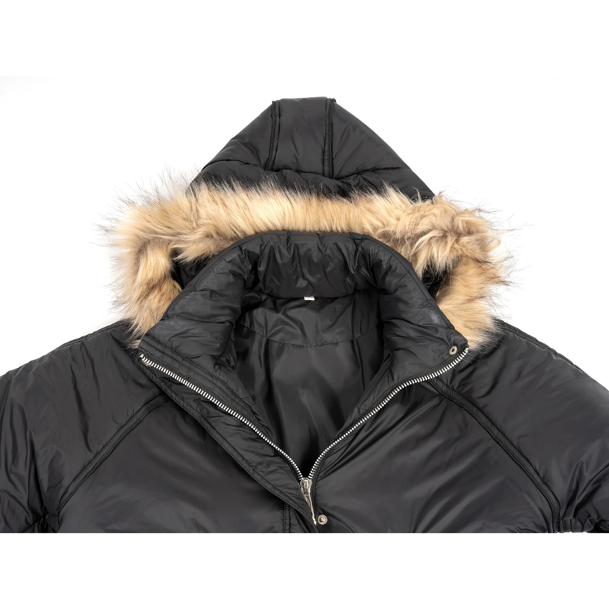 Женская худи Asiapo Original Factory Black Fur Outdoor Fashion Travel Зимние зимние теплые мягкие удобные куртки Puffer