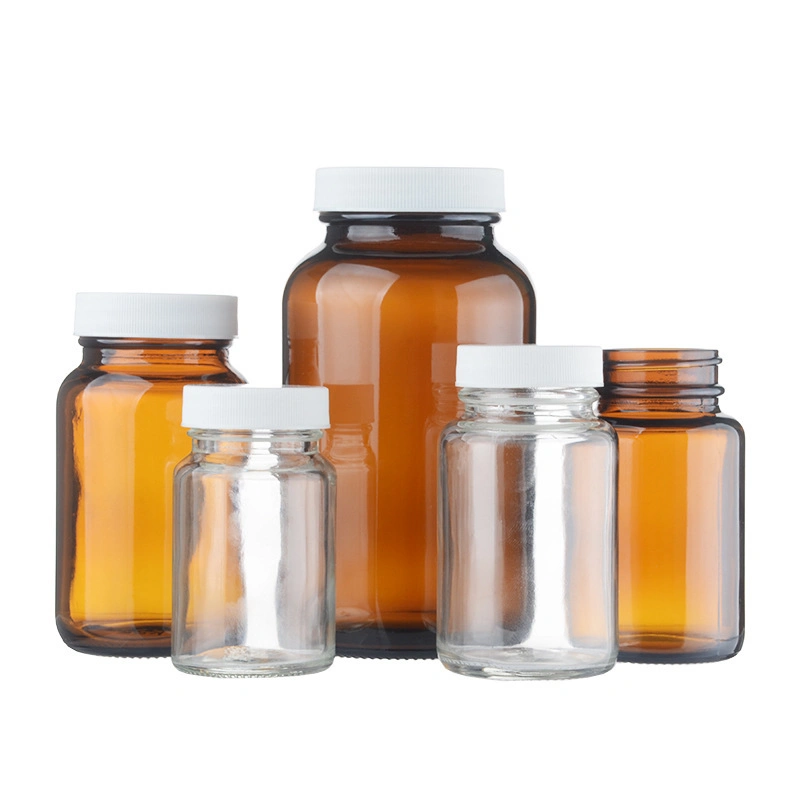 China Manufacturers Wholesale/Supplier 100ml to 500ml Round Pesticide Medical Amber Glass Bottle