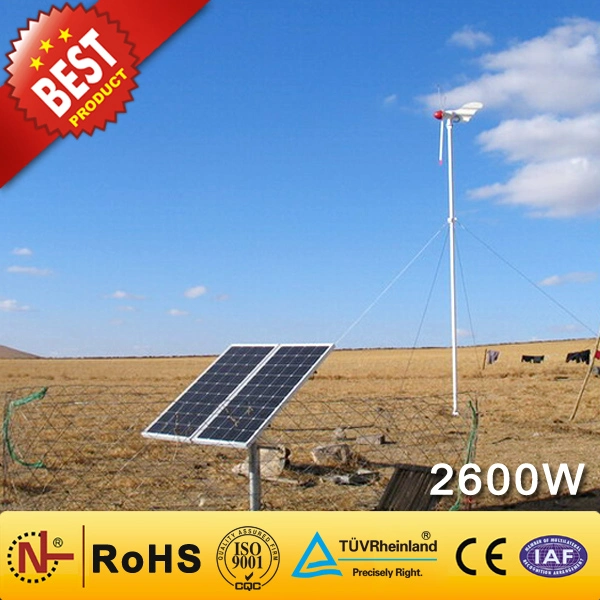 2kw+600W High Efficiency Wind Solar Power Hybrid System (2.6KW) Home Use Wind Power Generator Wind Turbine and Solar Power System Hybrid Power