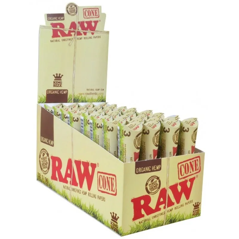 Los conos de Raw King Size clásico Paquete de 100 Natutal laminados Pre