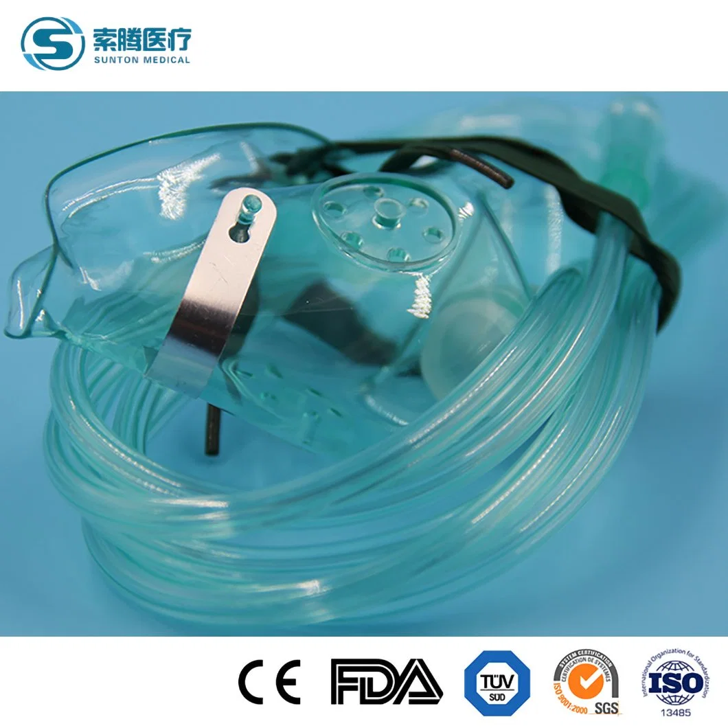 Sunton China Venturi Mask Manufacturer 50*38*33cm Measurement 100PCS/CTN Adult Oxygen Mask Disposable Pediatric Child Size Disposable Tracheostomy Oxygen Mask