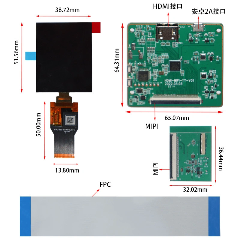 Jinzhaohui Main Product 2.4 Inch Amoled LCD 450*600 Including Drive Plate