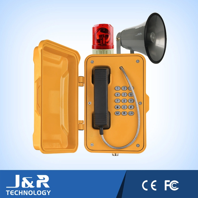 Túnel de VoIP teléfono resistente al agua Industrial impermeable con baliza &amp; Hooter externo opcional