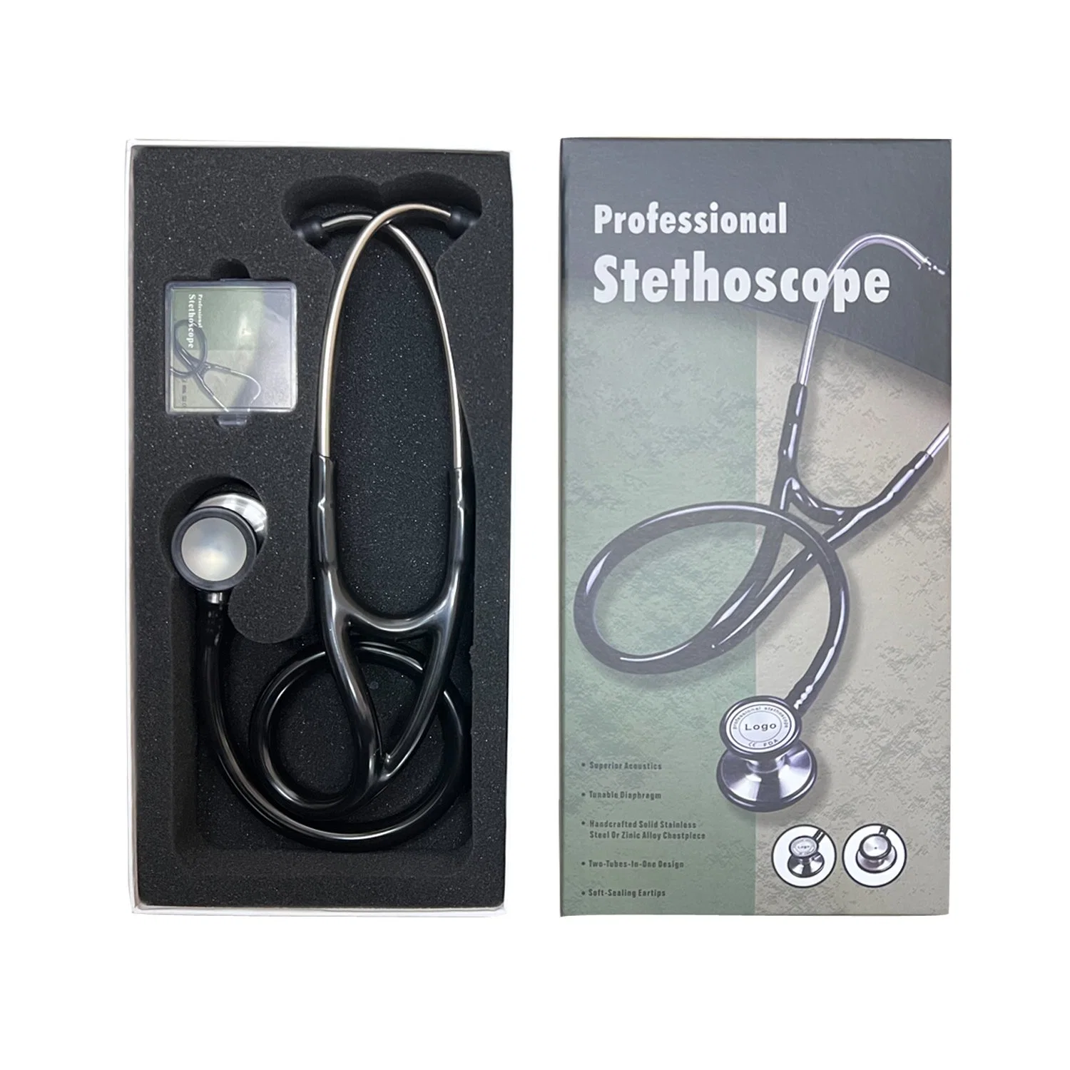 KT-170A Estetoscopio Deluxe de acero inoxidable para diagnóstico médico de alta calidad