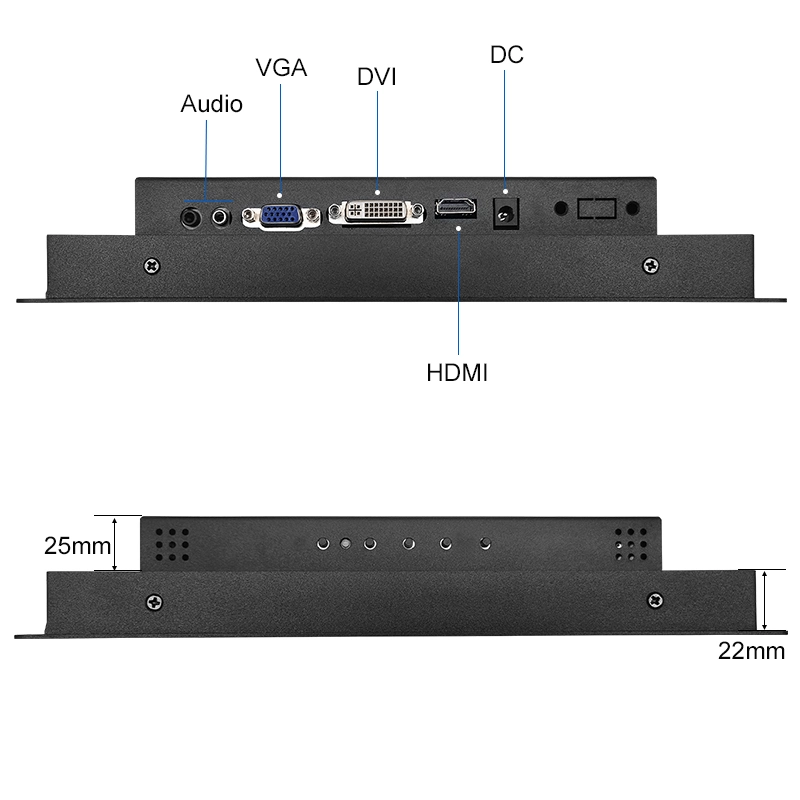 10"10.1"" 800*600 1280*800 HDMI VGA AV BNC Resistive LCD Металлический корпус сенсорного экрана, встроенный TFT ODM-дисплей OEM Industrial ЖК-мониторы