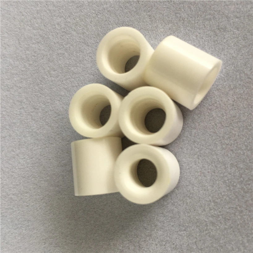 Factory Supply High Hardness White Glazed Zr02 Structural Parts Zirconia Ceramic Insulating Sleeve with Flange