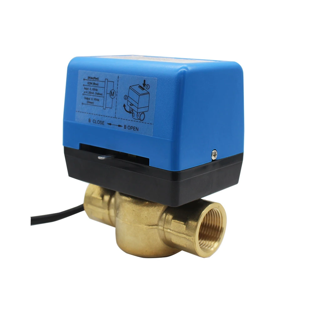 Motorized Valve Manufacturer 4-20mA DN15 Modulating Water Valve for HVAC System