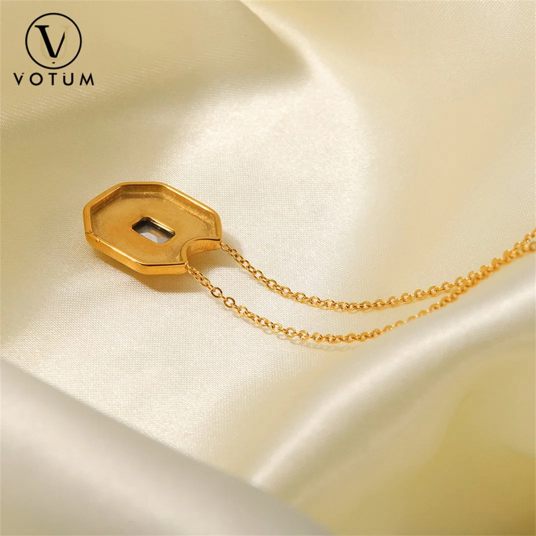 Votum Factory Customize Wholesale/Supplier Square S925 Sterling Silver 18K Gold Plated Crystal Necklace Handmade Jewelry