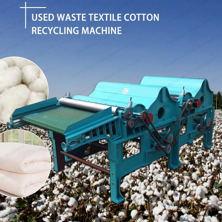 Textil algodón residuos máquina de reciclaje con la apertura de corte de tela y. Máquina de limpieza