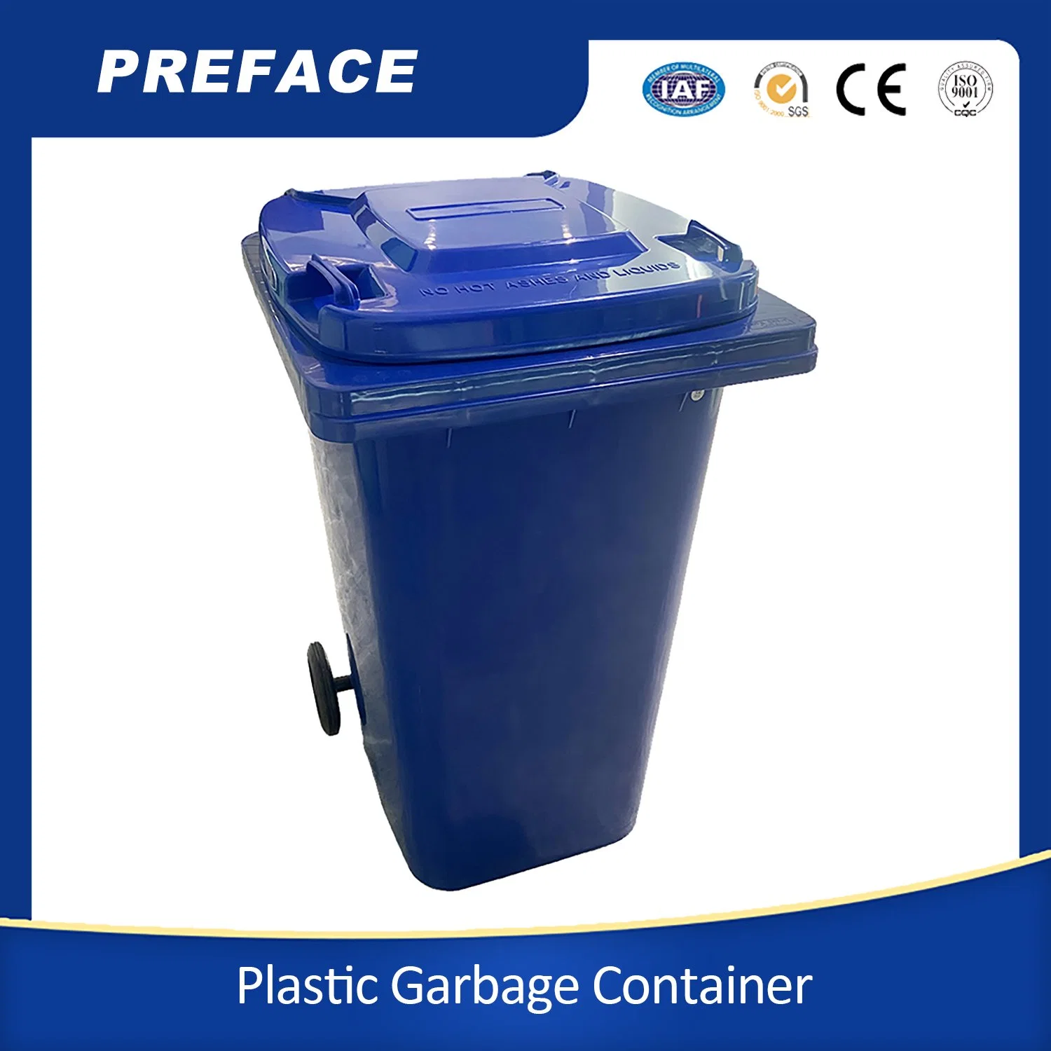 Rectangular 32 Gallon 120 L Outdoor Trash Bin on Wheels and Rubbish Bin 120 Litre and Public Trash Can 120L