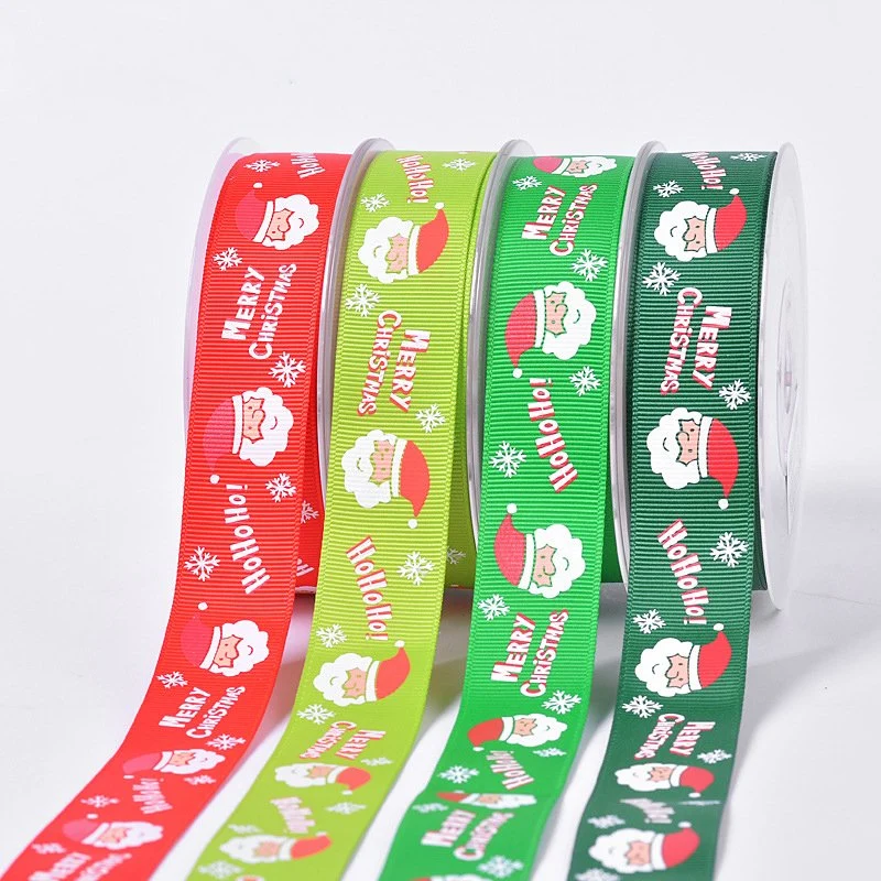 Grosgrain Christmas Logo Band mit Schneeflocke bedruckt