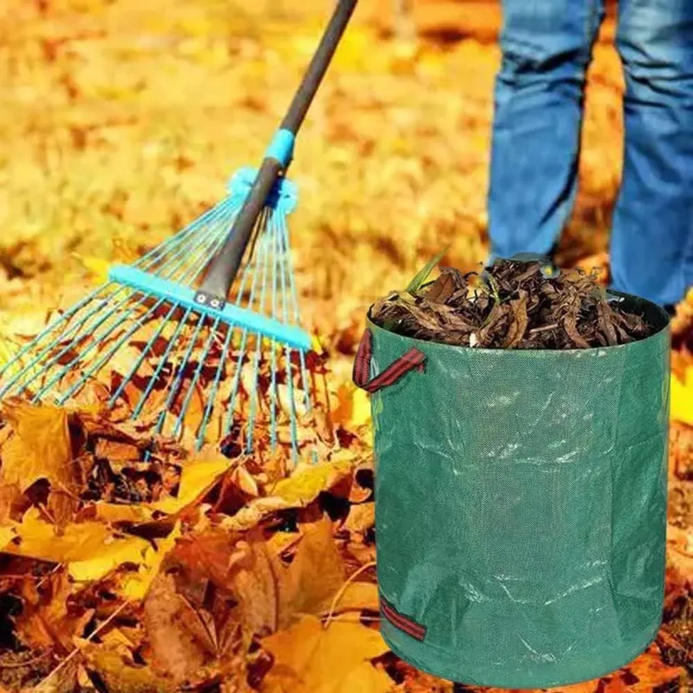 Reusable Portable Heavy Duty Green Yard Waste Bag Leaf Waste Rubbish Garden Waste Bag