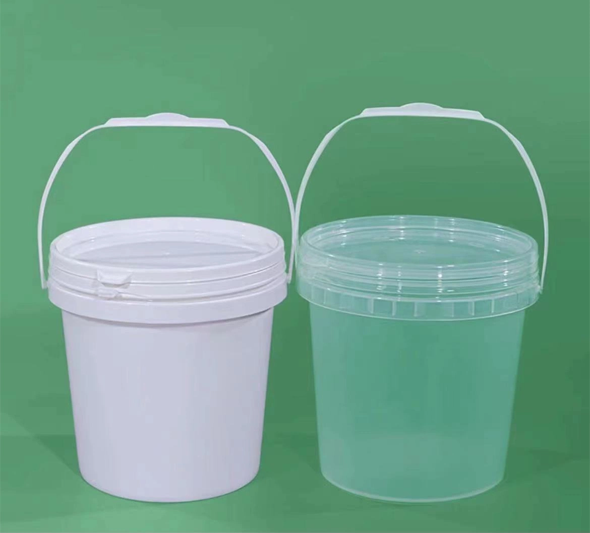 Custom 2L Food Grade Safe Paint Popcorn White Plastic Buckets with Lids Handle