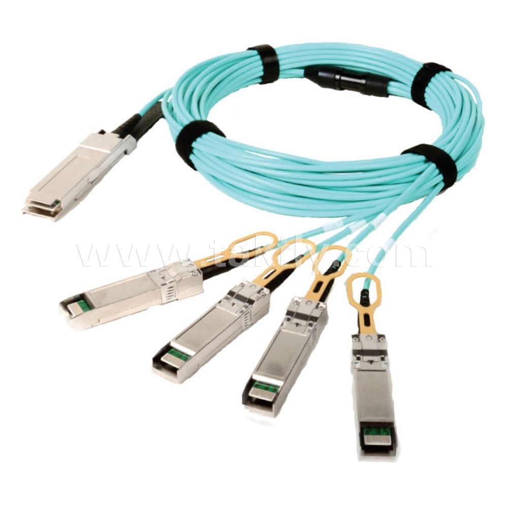 40g 25g 100 g de 10g QSFP a SFP Cable de fibra óptica óptica activa Metro Cable Óptico activo de convergencia de salida de derivación de la AOC Cable Óptico activo