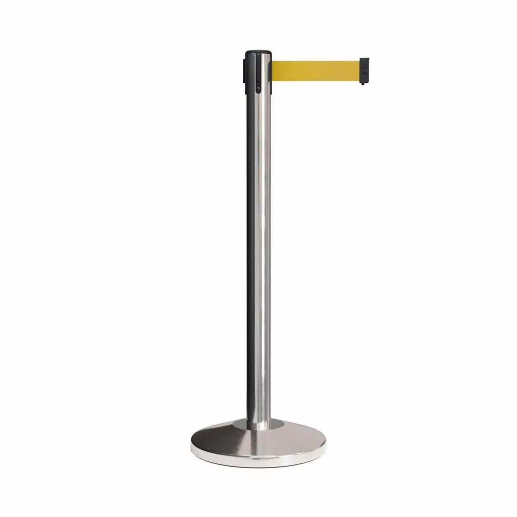 Steel Stanchion Post Barrier with Retractable Belt