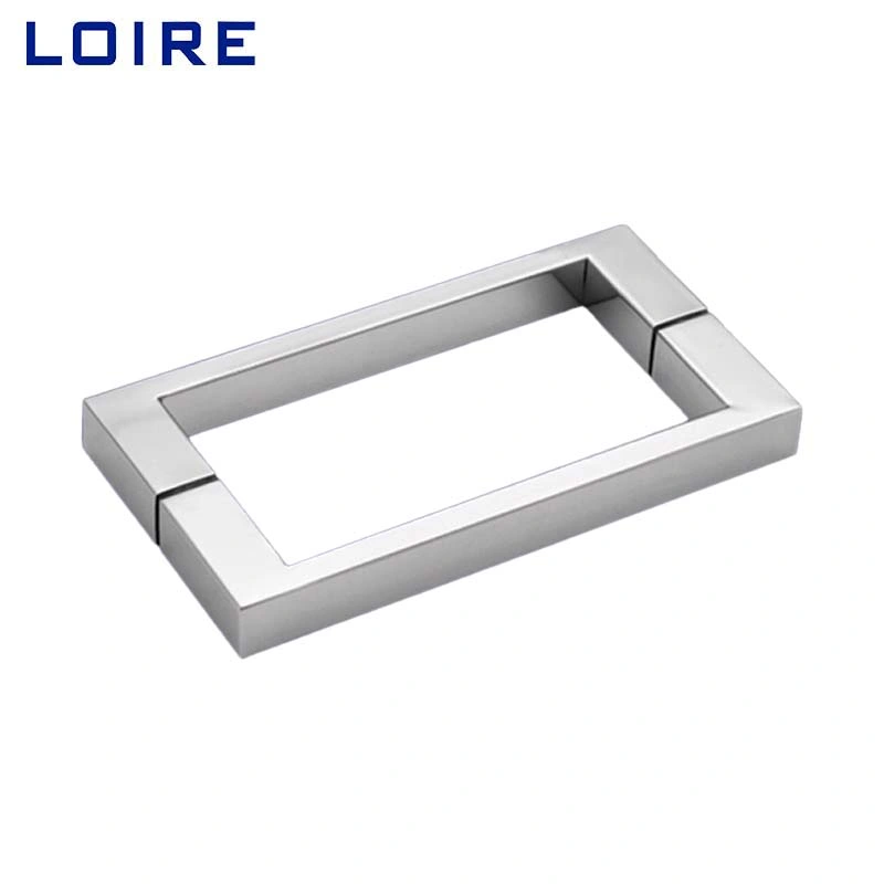 Loire Gold Square Stainless Steel Brass PVD Sb Pn Gp Bn Cp Shower Glass Pull and Push Handle for Shower Glass Door