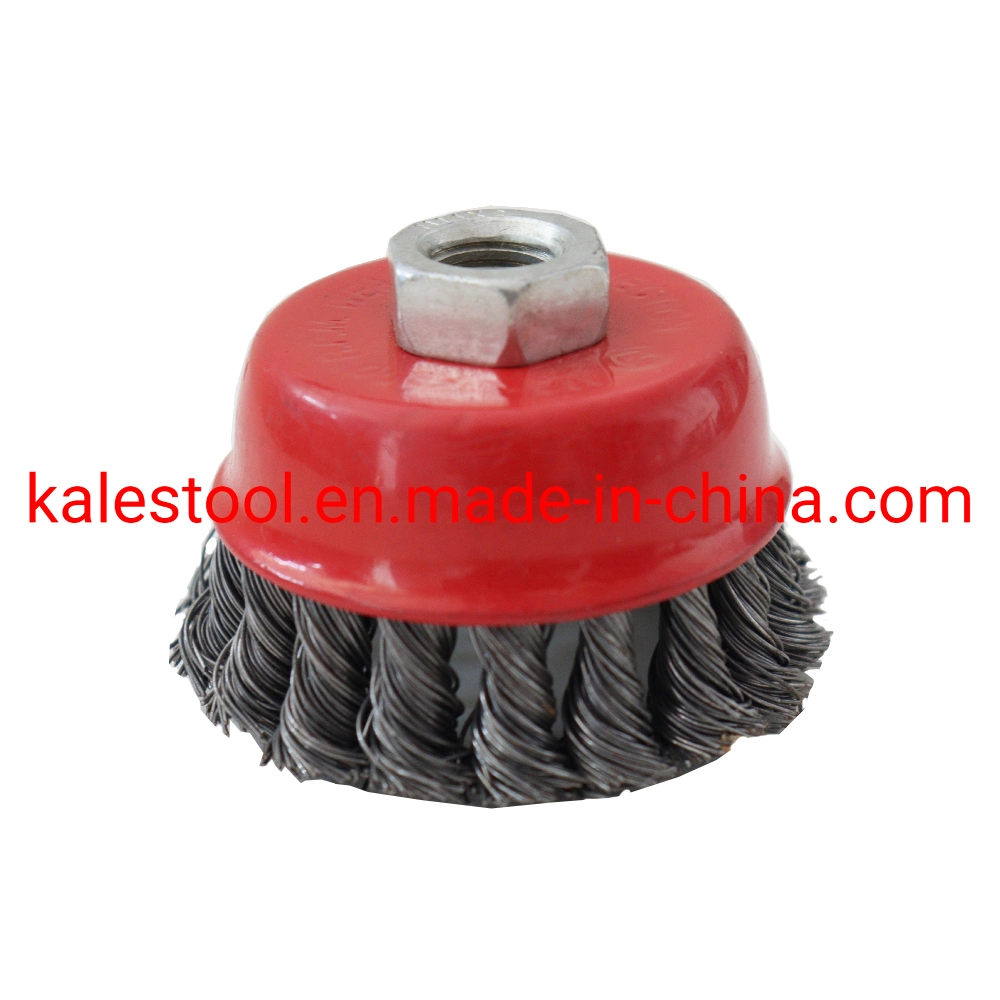 Wire Brush Wheel Wire Cup Brushes Power Cup Brushes Polishing Wheel Flat-Shaped Twist Wire Brush for Angle Grinder Hand Power Tools Cup Steel Brushes