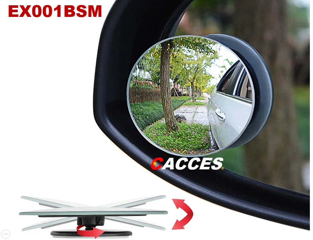 Popular Blind Car Mirror Round Shape Frameless No View Block, 360 Rotation Smart&Light Design Adjustable for Expansive Angles, Easy Installation for Car Safety