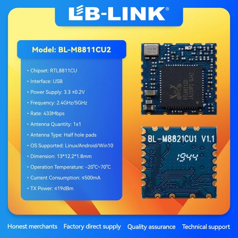 LB-LINK BL-M8811CU2 Chipset mais recente RTL IC 433,3 Mbps WiFi Module USB Interface WiFi Gigabit Network Card Realtek 8811