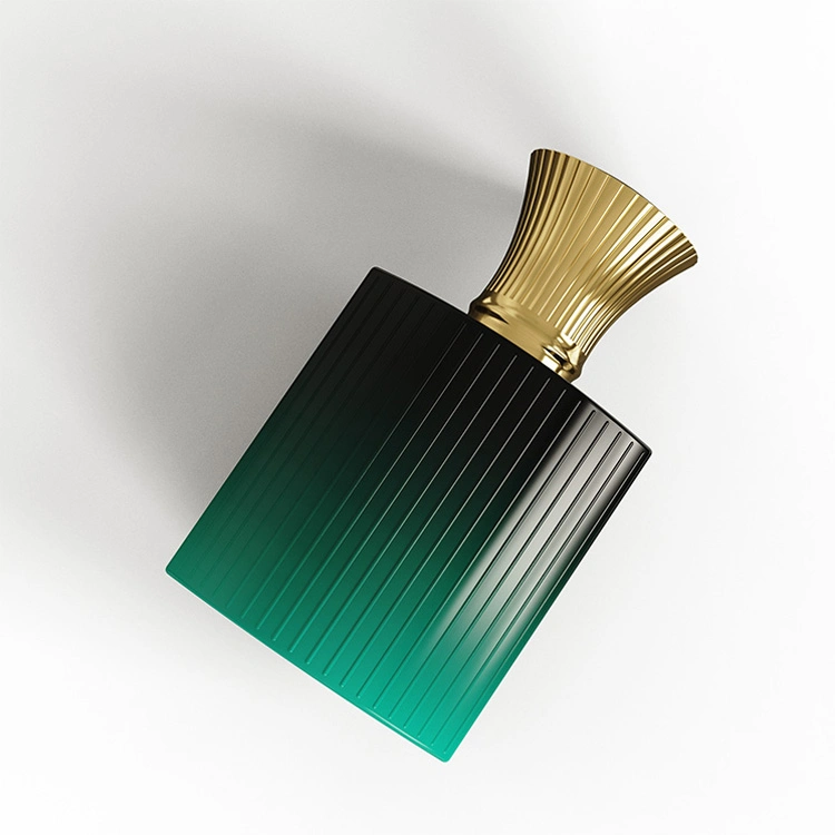 Botella de perfume de vidrio única de muestra gratuita personalizada de lujo de 50 ml 100 ml con embalaje de caja de regalo.