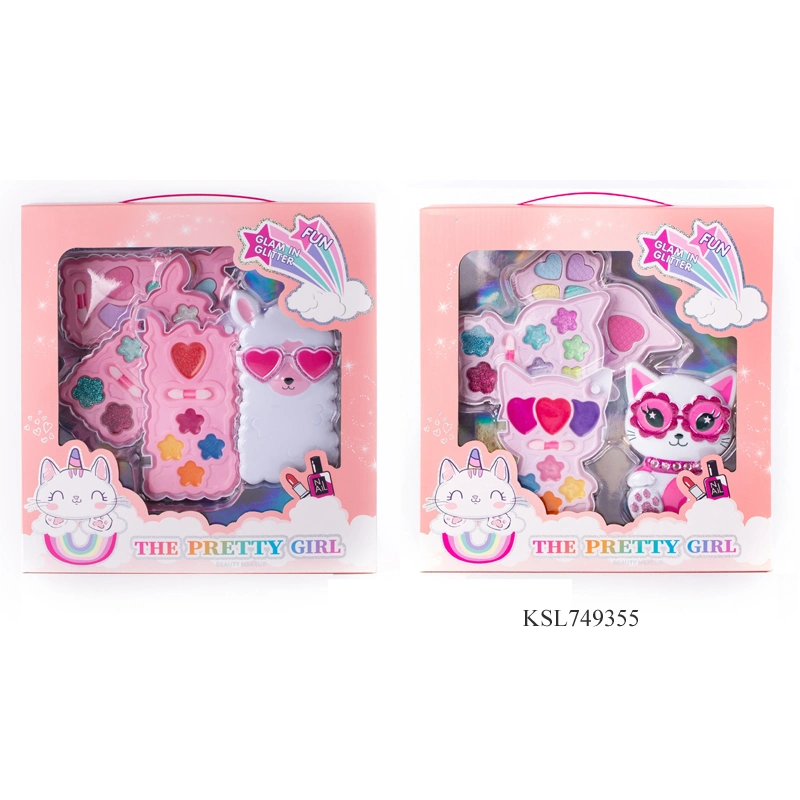 Jouets de maquillage de différentes formes, kits éducatifs de simulation de jeu de rôle, jouets de maquillage pour filles, ensemble de beauté cosmétiques.