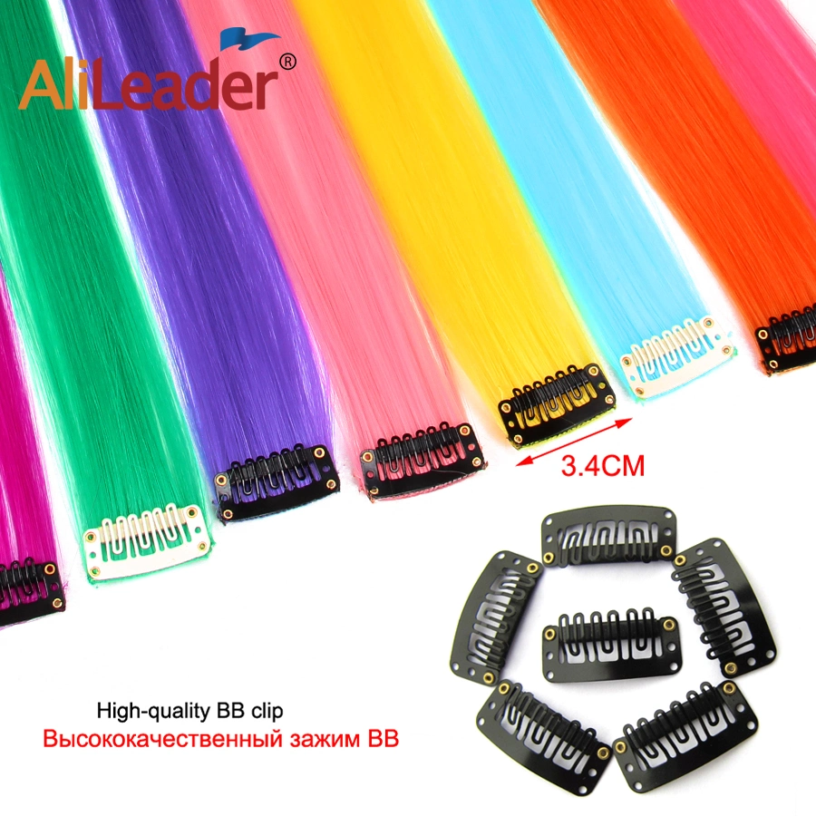 High quality/High cost performance  Colorful 57 Colors Extension Hair Long Straight Synthetic One Clip in Hair Extensions