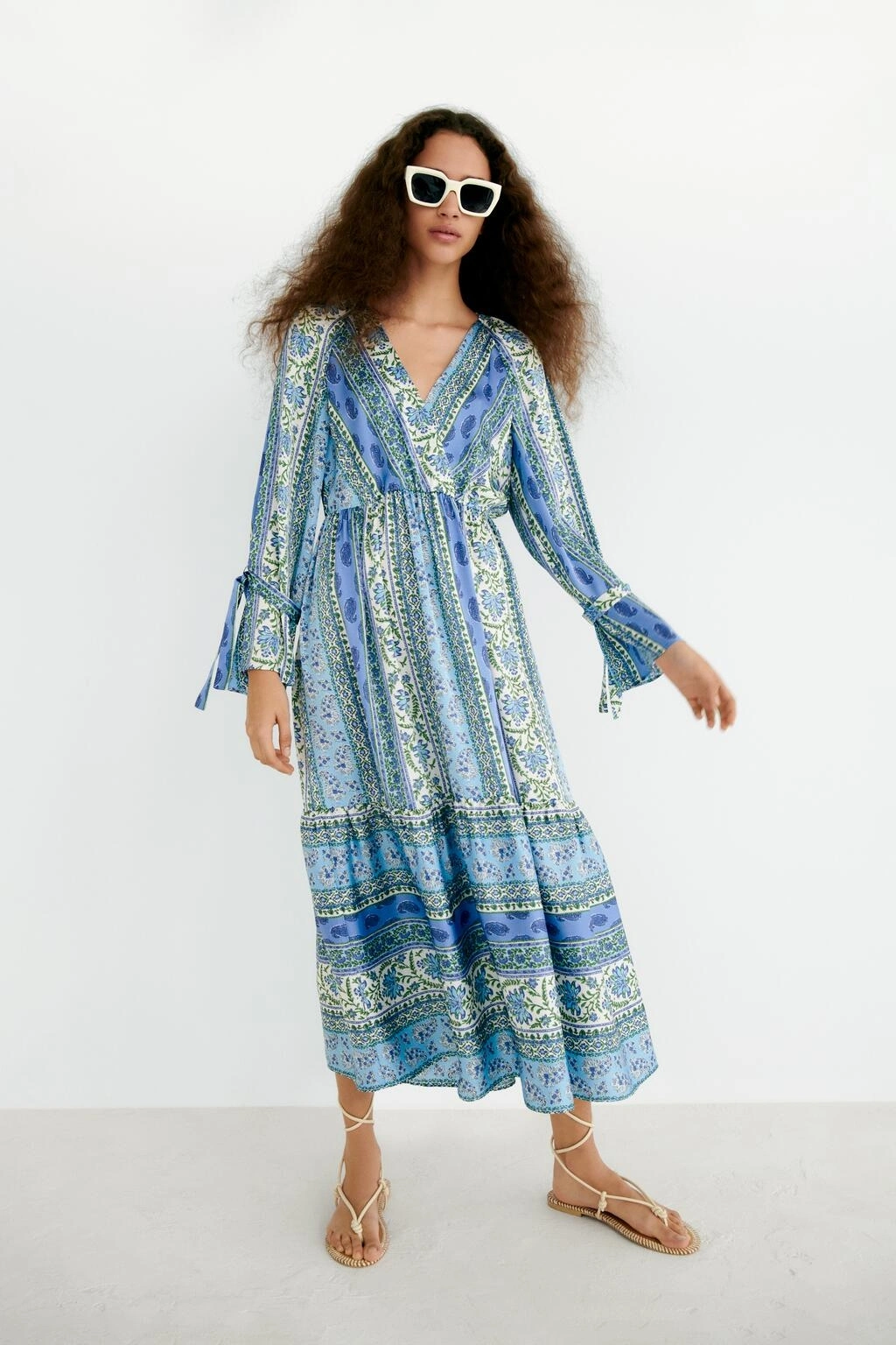 Bohemia Ethnic Long Sleeves Summer Dresses for Women Lady Fashion Wear