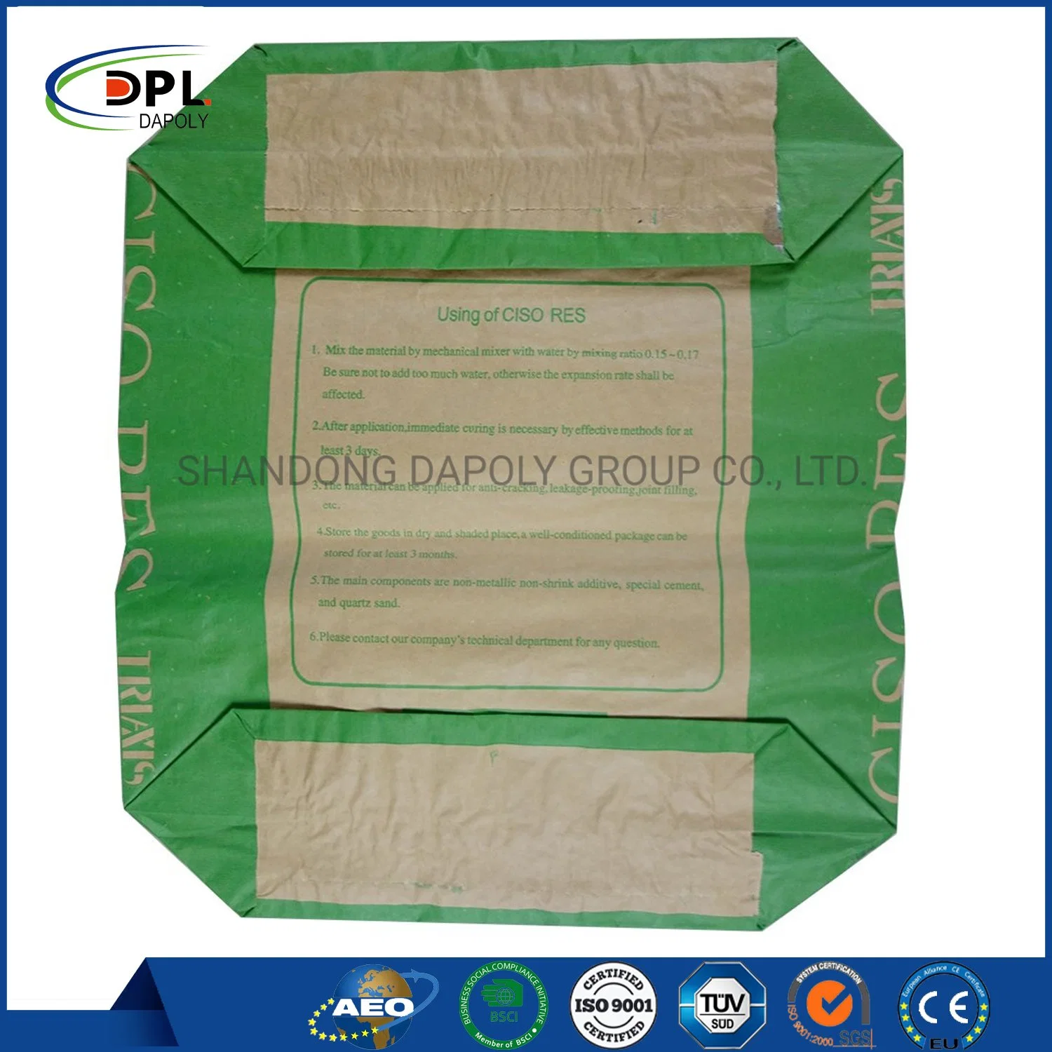 20kg 25kg 40kg 50kg Dry Mortar Cement Bag Multiwall Kraft Paper Tile Adhesive Valve Bag Plaster Mortar Putty Powder Paper Sack Sale