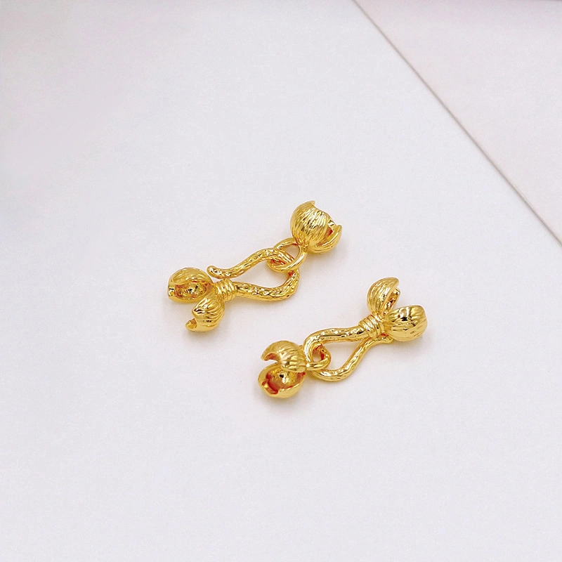 Luxury Gold Plated Bud Fishhook Shape Closing Buckle Connection DIY Jewelry Accessories