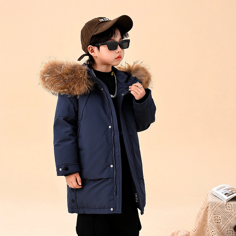 Hot Sale Winter Kids Simple MID Long Korean Style Boys Apparel