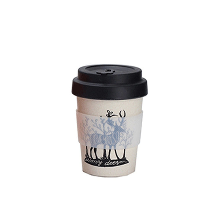 300ml Customerised Colored Printing Biodegradable Coffee Grains Wooden Fiber Coffee Mug