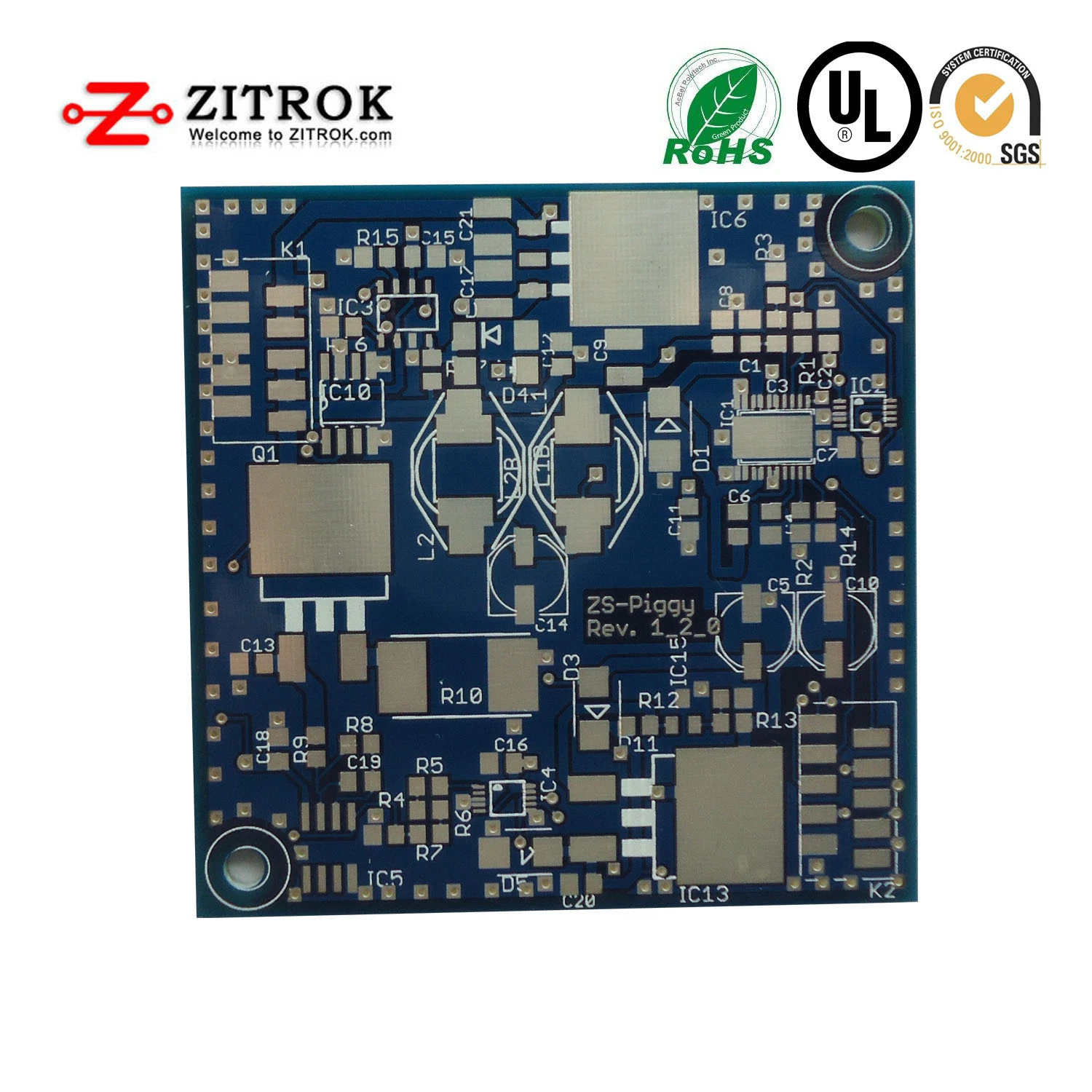 Ciegos a través de L1-L2, L3-L4, la inmersión de 4 capas de plata de PCB multicapa de fabricación y montaje de placa de circuito