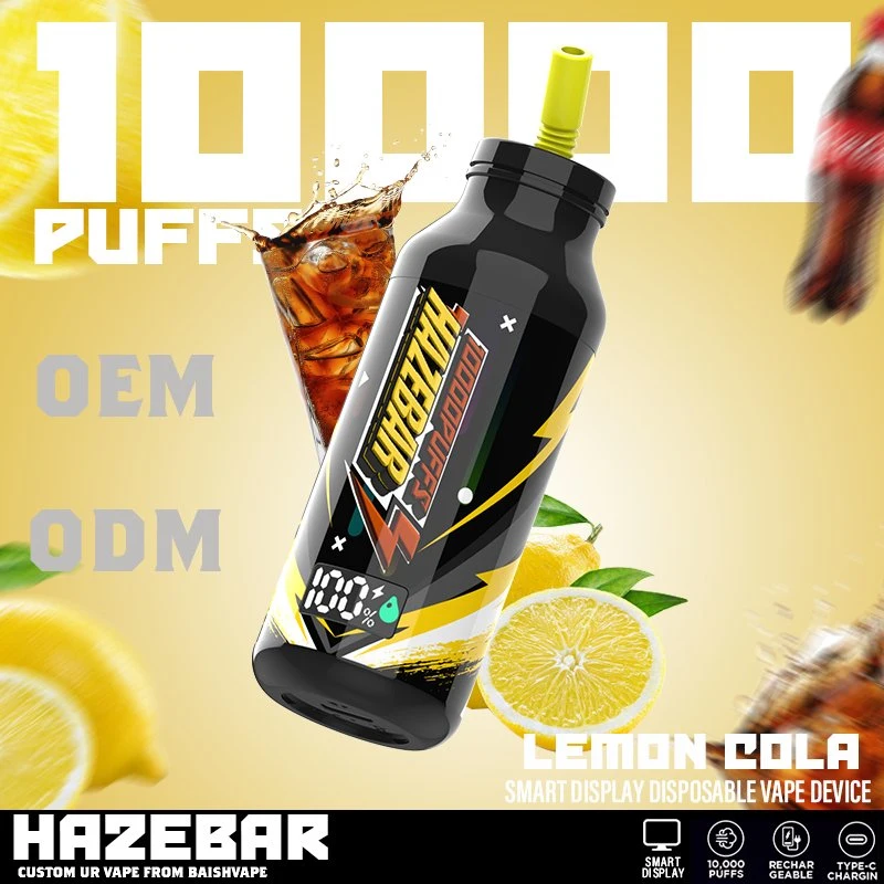 Hazbar 10000 Puff Zbood طباعة العلامة التجارية الخاصة بك مرة واحدة مرحبا 21000/20000/1000/2000/3000 تمرين وضعية القرد مع استخدام حفظتي كوليت E Cigarette يمكن التخلص منها