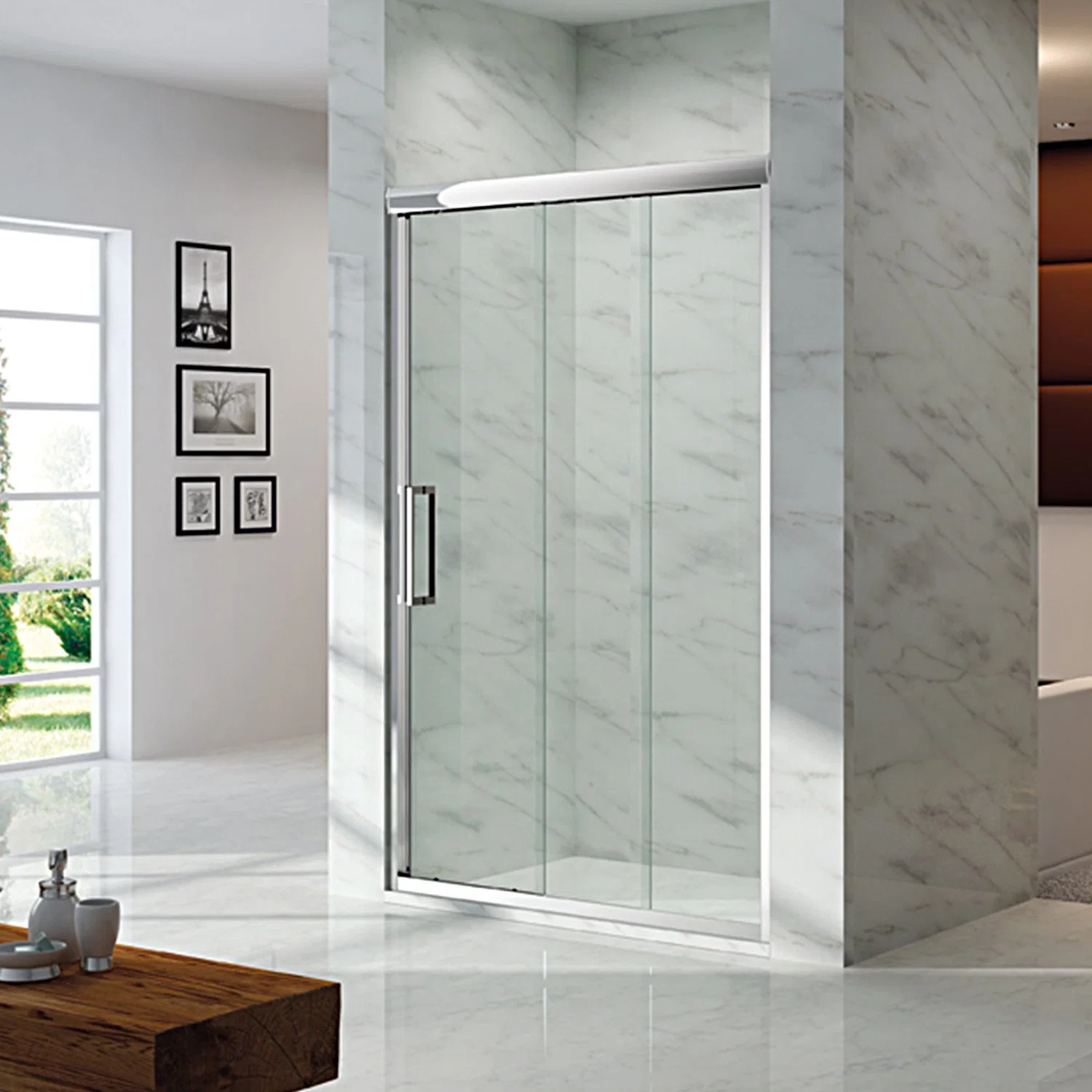 Tempered Glass Shower Door Simple Bathroom Room (NAD6122)