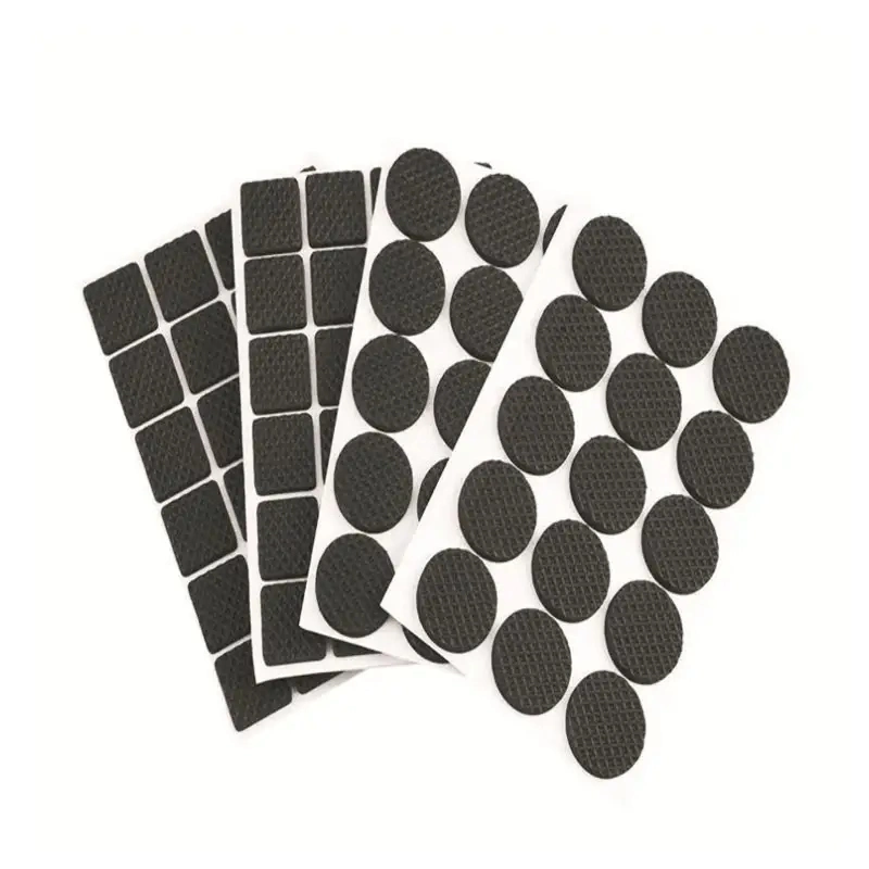 Customized EVA Furniture Silicone Foot Pad Anti-Collision Washer Self-Adhesive Foam Pad Black Circular Checkered Foot Pad