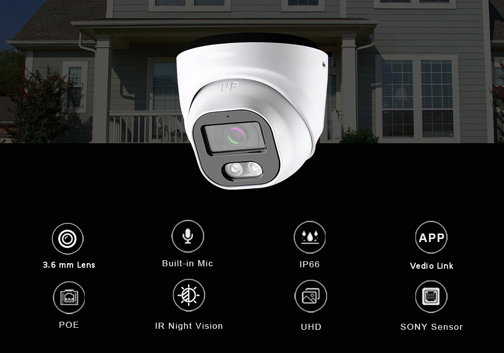 Hicotek 5MP IP66 Dome-Kamera für den Außenbereich, CCTV, IP, Poe Dome-Sicherheit Kamera integriertes Audiomikrofon Bewegungserkennung von Fahrzeugen