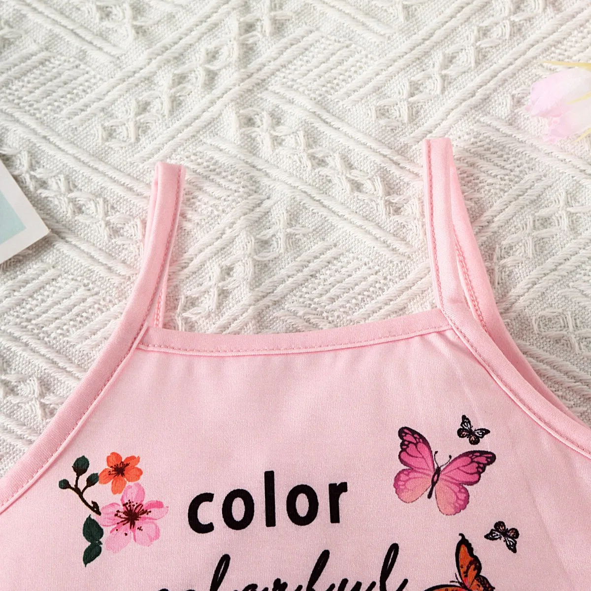 Broken Flower Children's Clothing Girl's Vest Class a Pure Cotton Sling Inner Wear Baby Bottom