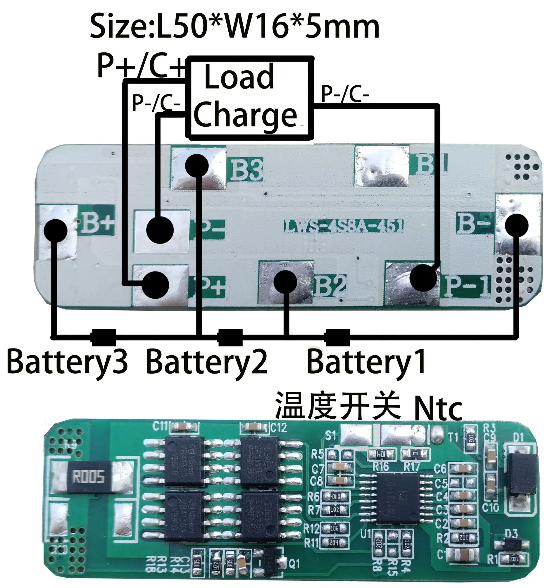 PCB de Venta caliente 14,8V/12,8V 4s 5A 7A batería de PCB/PCM/BMS