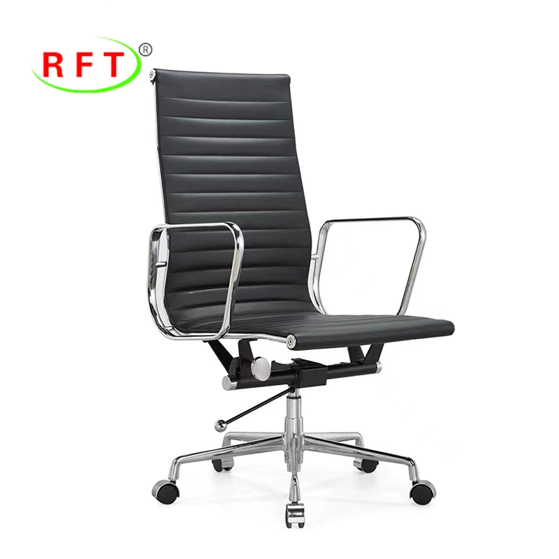 Cream PU Genuine Leather Office Furniture Swivel Executive Manager Staff Chair