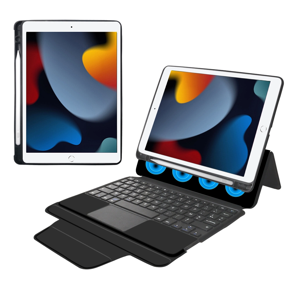 Rotatable Back Touchpad Bluetooth Keyboard Tablet Case for iPad 9 8 7th Gen 10.2 Inch