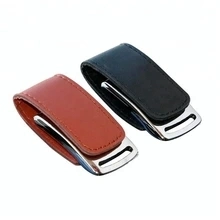 Hotsale Luxury USB Flash Drive, Embossed Logo Leather USB, Promotional Gift USB