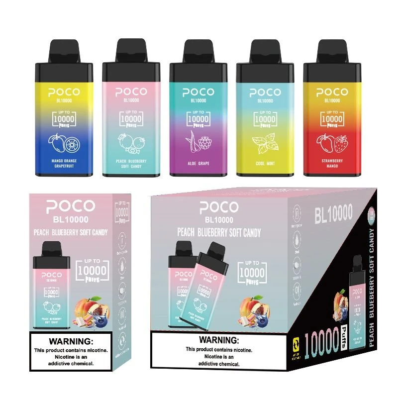 Original Poco 10000 Puffs Randm Disposable/Chargeable Vape No Leaking 10K Puffs Mesh Coil Rechargeable Wholesale/Supplier 10000 E Cigarette