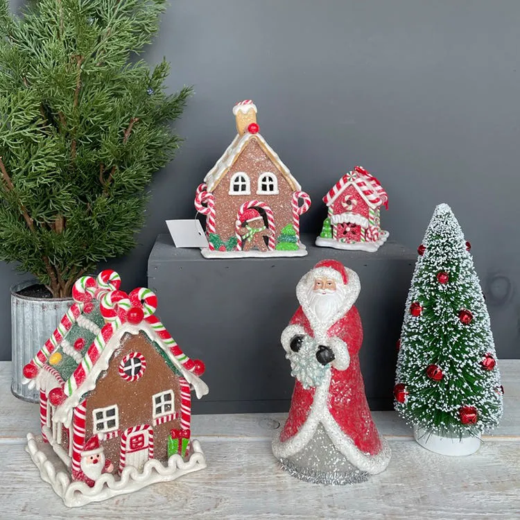 Premium Quality Desktop Clay Dough Mini Display Xmas Santa Claus LED Light