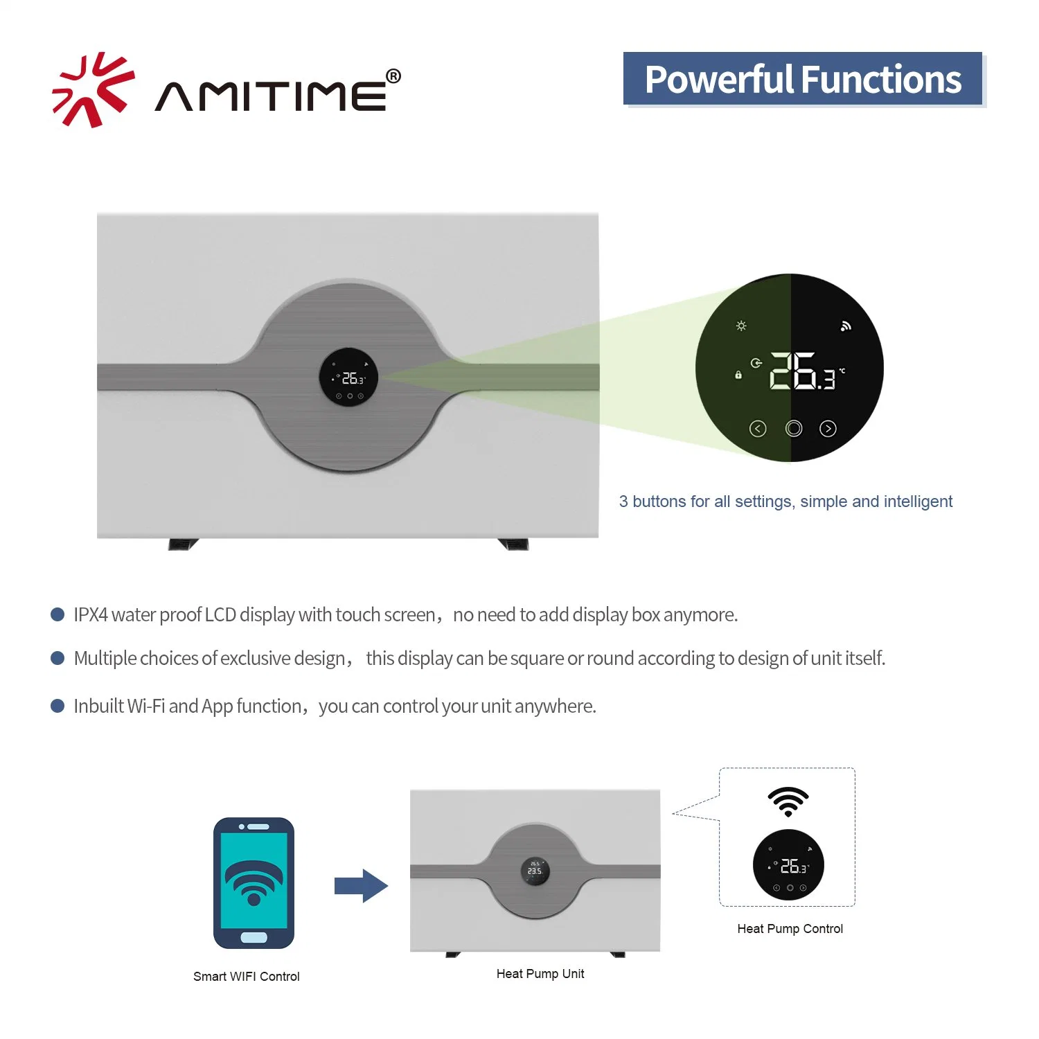 Amitime / OEM Karton-Box Air Source R32 Schwimmbad Wärmepumpe