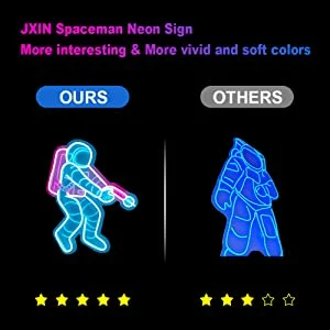 DC12V Astronaut Spaceman Space Rocket LED Neon Sign Kit for Christmas Wall Bedroom Home Party Decoration Man Cave, Kids Room, Gifts